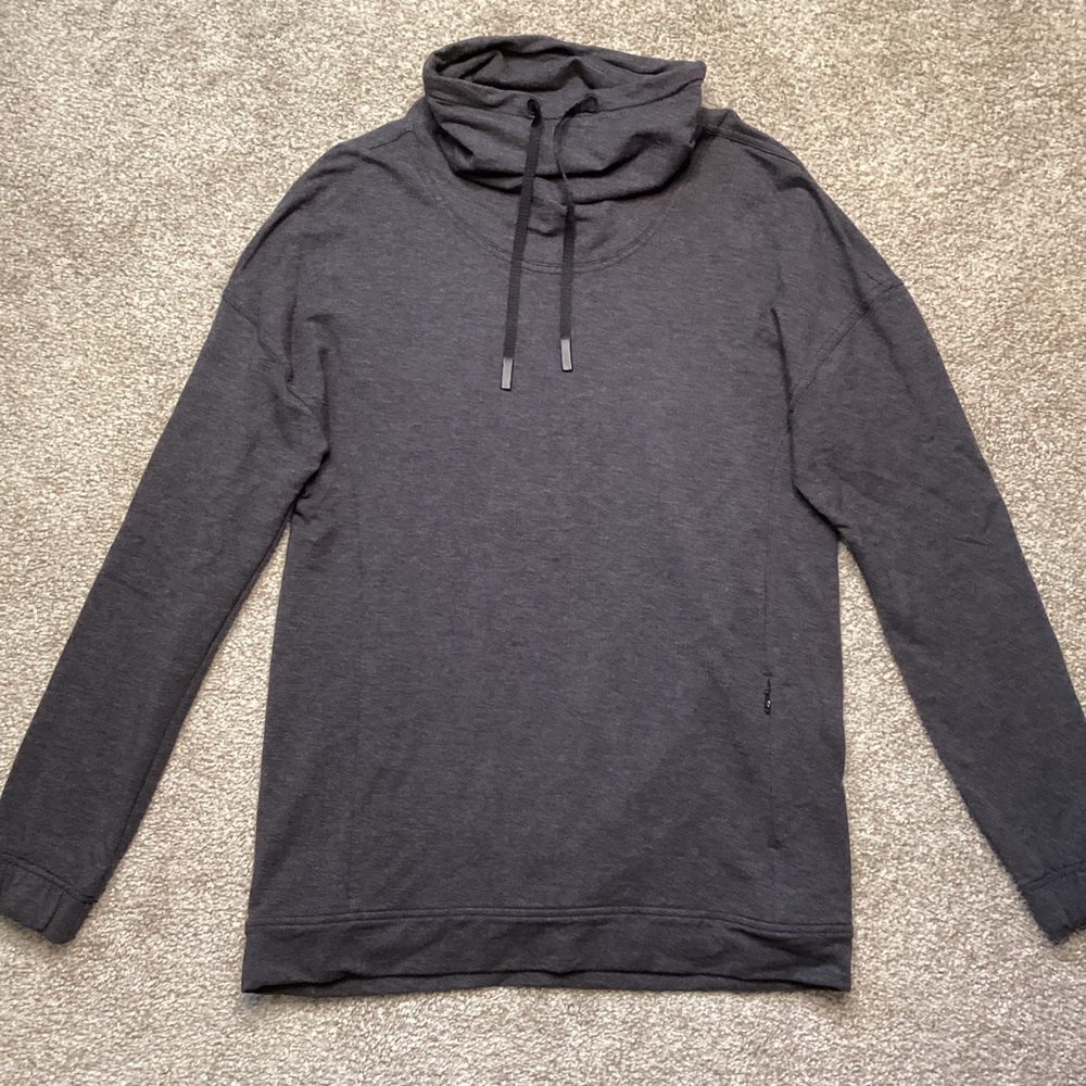 Lululemon Twisted & Tucked Long Sleeve Heathered Black Grey Shirt Top Sweater 4 - Picture 4 of 8